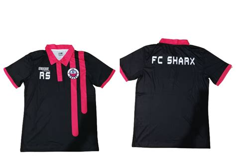 Black Polo Jersey With Pink Collar Custom Sportswear Custom Uniform