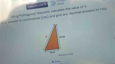 Solved Calculatur Bookwork Code 1B Allowed Using Pythagoras Theorem