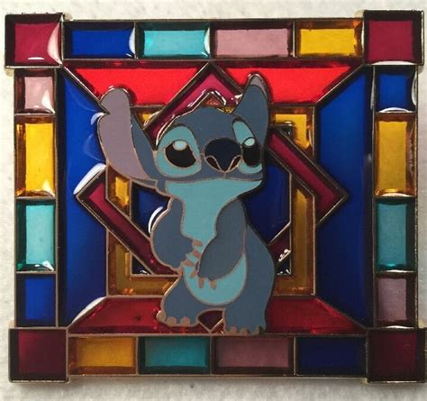 DISNEY PIN DS LE 250 JUMBO STITCH STAINED GLASS WINDOW COLORFUL VERY