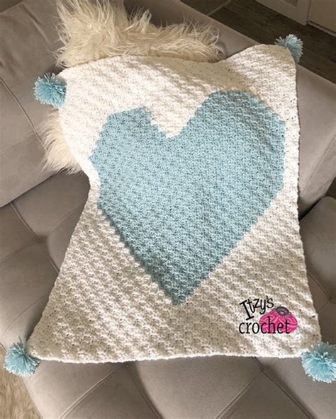 Crochet Heart Blanket handmade heart blanket | Etsy