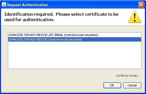 PIV Certificate - Enterprise Email Login