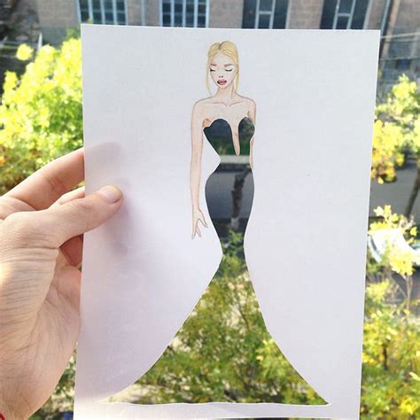 Paper Cut Out Dresses Fashion Illustration Collage Everyday Art