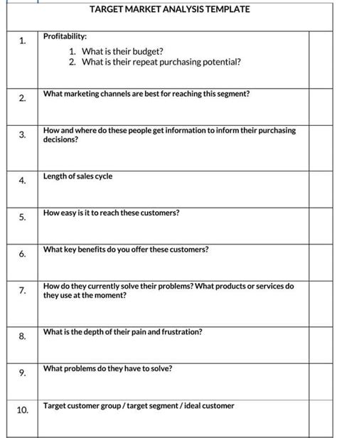 Target Market Analysis Example