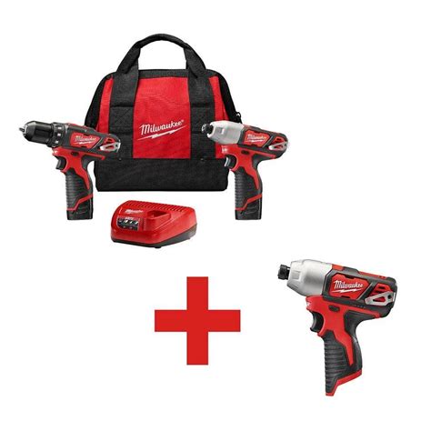 Milwaukee M12 12-Volt Lithium-Ion Cordless Drill Driver/Impact Driver ...