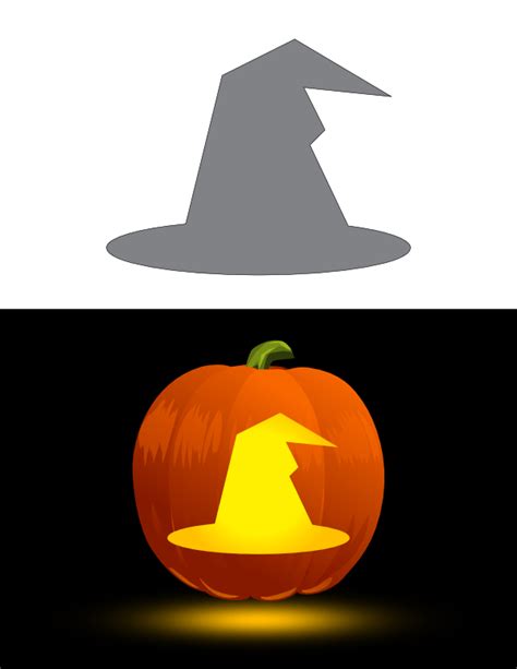 Printable Easy Witch Hat Pumpkin Stencil