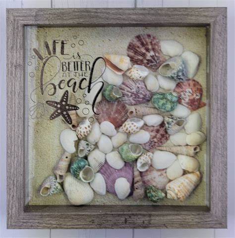9 X 9 Seashellbeach Shadowbox A Reminder Of The Relaxing Times That