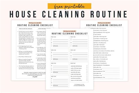 Realistic Cleaning Schedule For Busy Moms Free Printable