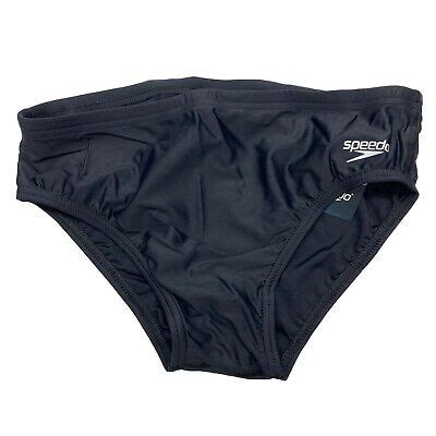 Speedo Men S Swimsuit Brief PowerFlex Eco Solid Adult Black Size 32