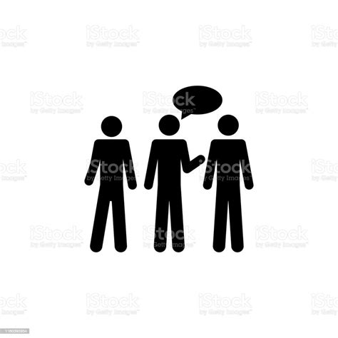 Ilustración De Tres Personas Hablando Icono Glifo Simple Vector Plano De Iconos De Personas Para