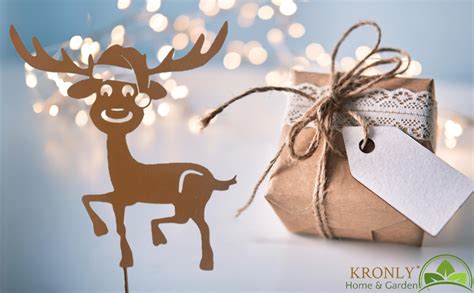 KRONLY Rudolf Rentier Weihnachten Roststecker 32cm X 23 Cm