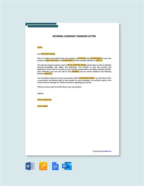 Employee Transfer Letter From One Company To Another In Google Docs