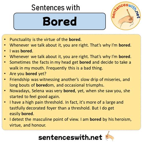 Sentences With Bored Sentences About Bored In English Sentenceswith Net