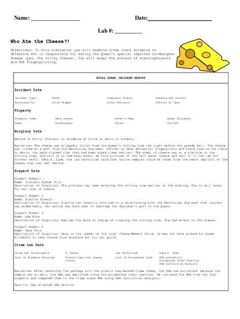 Fillable Online who ate the cheese answer key Doc Template Fax Email Print - pdfFiller