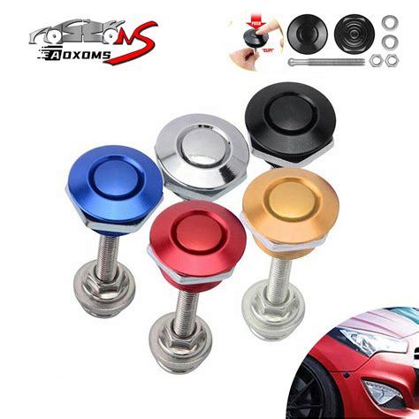 2 4pc Push Button Quick Release Hood Bonnet Pins Lock Clip Car Bumper Latch Kit Ebay