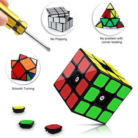 Coolzon Magic Cube Set 9 Pack Speed Puzzle Cubes Pyraminx Megaminx