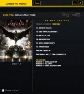 Batman: Arkham Knight Trainer +14 v1.0 FLiNG - download cheats, codes ...