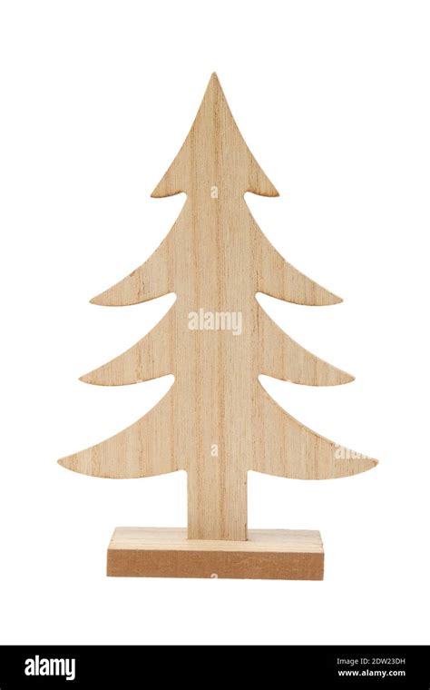 Wooden Christmas tree isolated on white background Stock Photo - Alamy