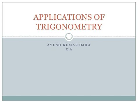 Applications of trigonometry