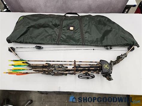 Pse Multicolor Hunting Right Hand Arrows And Compound Bow Set In Case