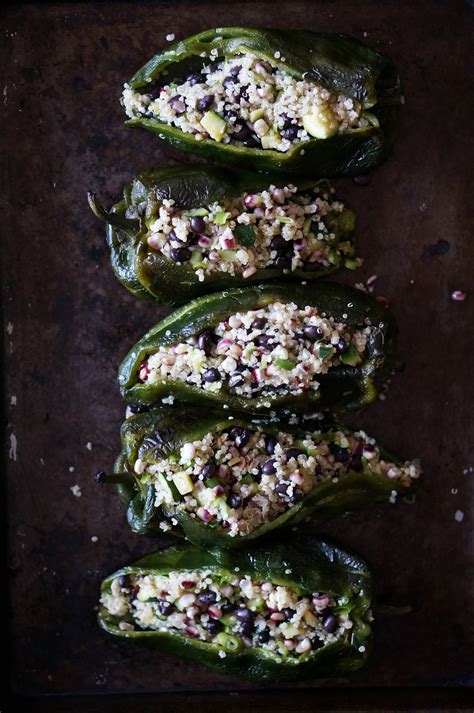 Vegan Stuffed Poblanos with Cashew and Cilantro Cream – HonestlyYUM