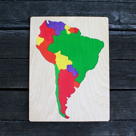 South America Wooden Map Puzzle Handmade Wooden Name Jigsaw Puzzles