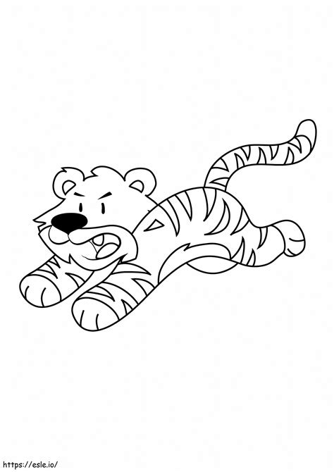 Cartoon Tiger Läuft Ausmalbilder