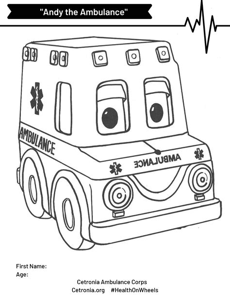 Fire Truck Ambulance Police Car Coloring Page