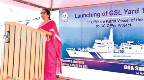 Defence Minister Launches Opv Sachet For Indian Coast Guard