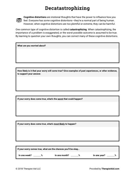 Catastrophic Thinking Worksheet