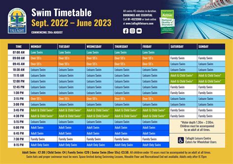 Tallaght Pool Timetable | Swimming Pool | Tallaght Leisure Centre