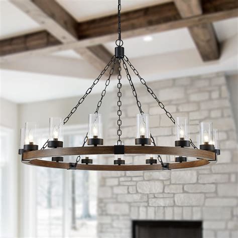 Wuzups Light Wagon Wheel Chandelier Large Rustic Farmhouse