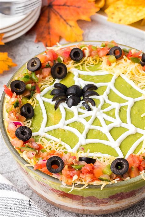 Spider Web 7 Layer Dip For Halloween