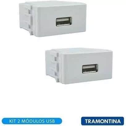 Kit C M Dulo Tomada Usb Bivolt Branco Liz Tramontina Frete Gr Tis