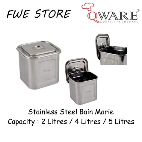 Qware Stainless Steel Square Bain Marie Food Storage Food Keeper