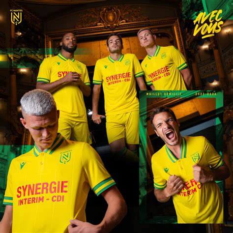 Maillot FC Nantes les tenues 2023 2024 dévoilées par Macron