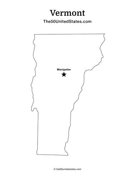 Free Printable State Map Of Vermont With Cities Labeled The 50