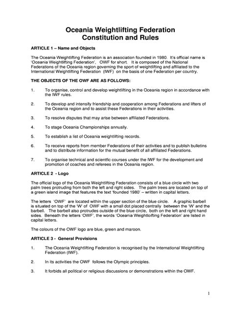 Fillable Online Oceania Weightlifting Federation Fax Email Print