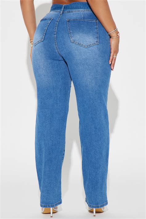 Start It Over Belted Stretch Straight Leg Jeans Medium Wash Fashion Nova Jeans Fashion Nova