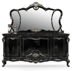 Casa Padrino Buffet Baroque De Luxe Avec Miroir Noir Argent Meuble