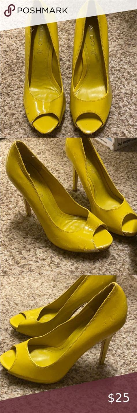 Fun Yellow Aldo Heels Yellow Heels Shoes Women Heels Aldo Heels