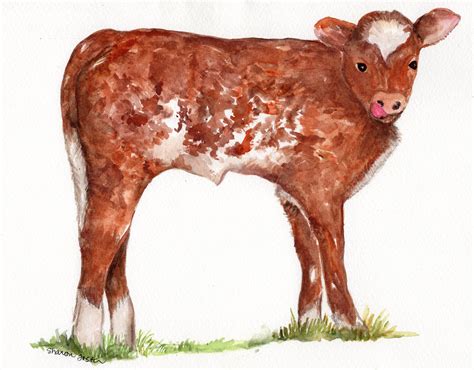 Cow watercolor painting 8 x 10 cow watercolor cow art | Etsy | Cow art ...