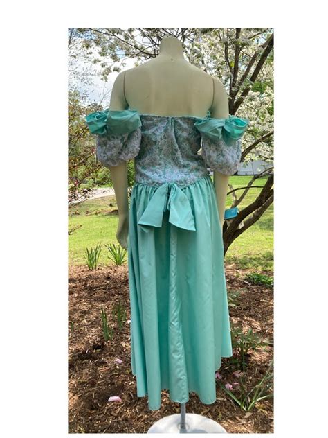 S Seafoam Green Off The Shoulder Lace Bodice Prom Gem