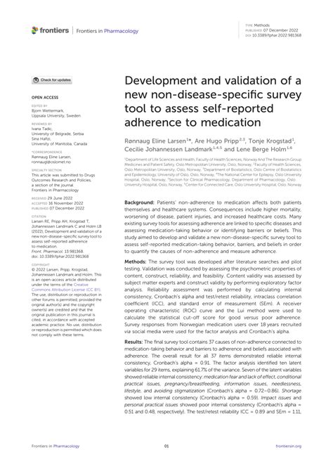 Pdf Development And Validation Of A New Non Disease Specific Survey