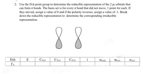 Solved Use The D H Point Group To Determine The Reducible Chegg