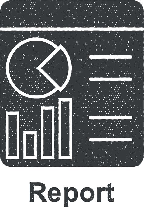 Online marketing, report vector icon illustration with stamp effect
