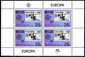 Stamp 50th Anniversary Of First Europa Stamp 25c Mini Sheet Belize