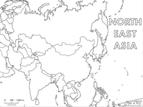 Asia Map Coloring Page