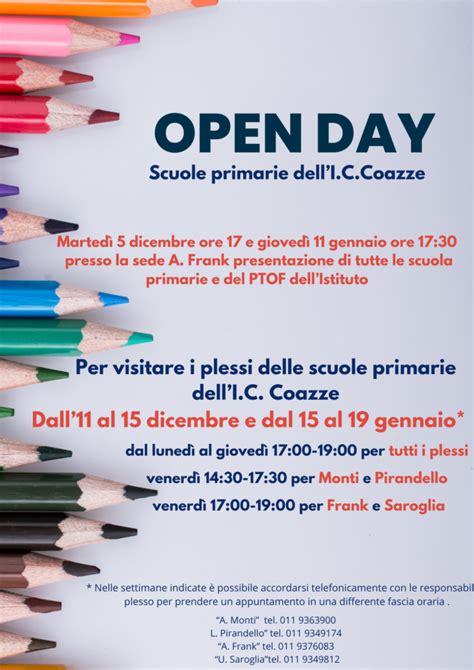 Presentazione PTOF E Open Day Scuole Primarie I C Coazze 2023 24