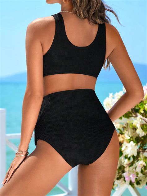 Shein Conjunto De Bikini S Lido Con Nudos Delanteros Para Maternidad