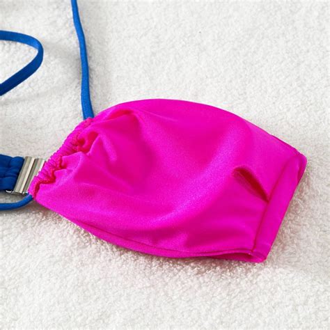 Color Contrast Bikini One Piece String Bikini Women S Bikini Sexy Bikini Women S Swimsuit Etsy